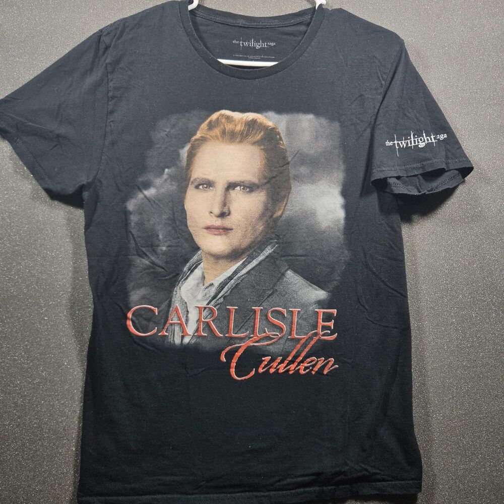 Twilight Saga Carlisle Cullen T-Shirt Women’s L Black Movie Graphic Tee